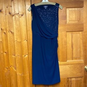 New AMERICAN LIVING Navy Matte Jersey/Sequin Cocktail Dress !